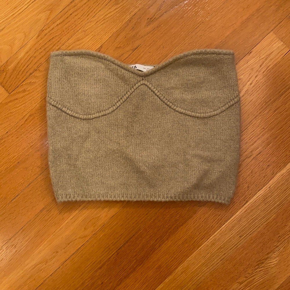 Zara strapless knit top
